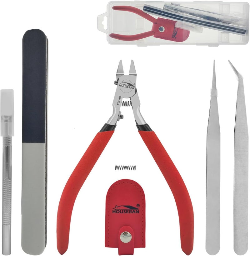 HOUSERAN 4.52inch Model Nippers, Modeling Tools for Plastic Models, Model Nippers 9pcs set, Gundam Tool Kit, Model Building Tools, Plastic Model Clippers, Hobby Tools for Miniatures - Image 1