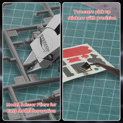 HOUSERAN 4.52inch Model Nippers, Modeling Tools for Plastic Models, Model Nippers 9pcs set, Gundam Tool Kit, Model Building Tools, Plastic Model Clippers, Hobby Tools for Miniatures - Image 5
