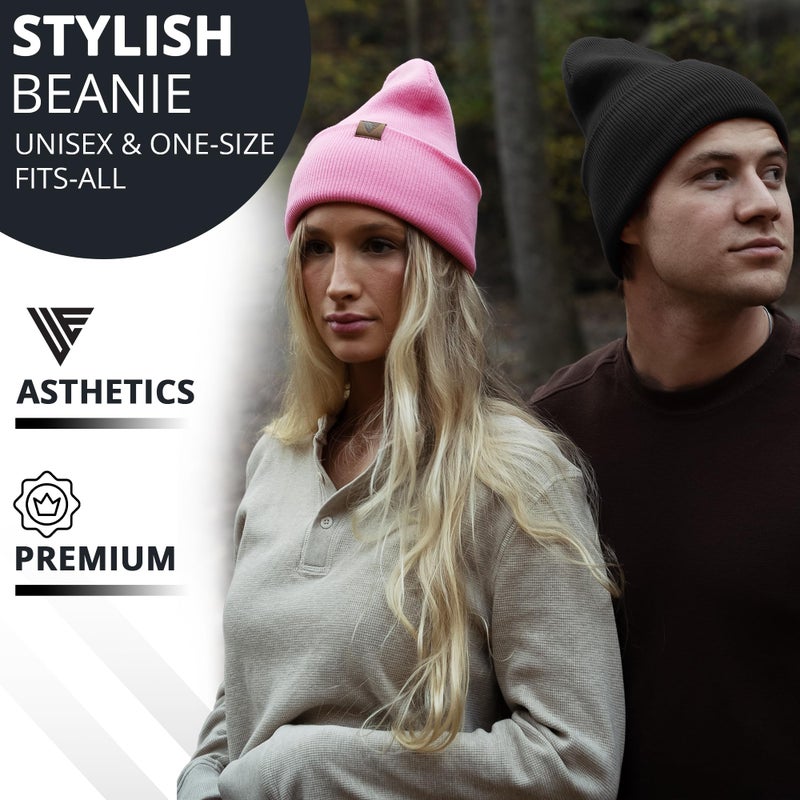 Urban Effort Beanie for Men Women â€“ Warm Acrylic Unisex Knit Winter Hats for Men, Soft Stretch Fit, Classic Streetwear Style (Black) - Image 5