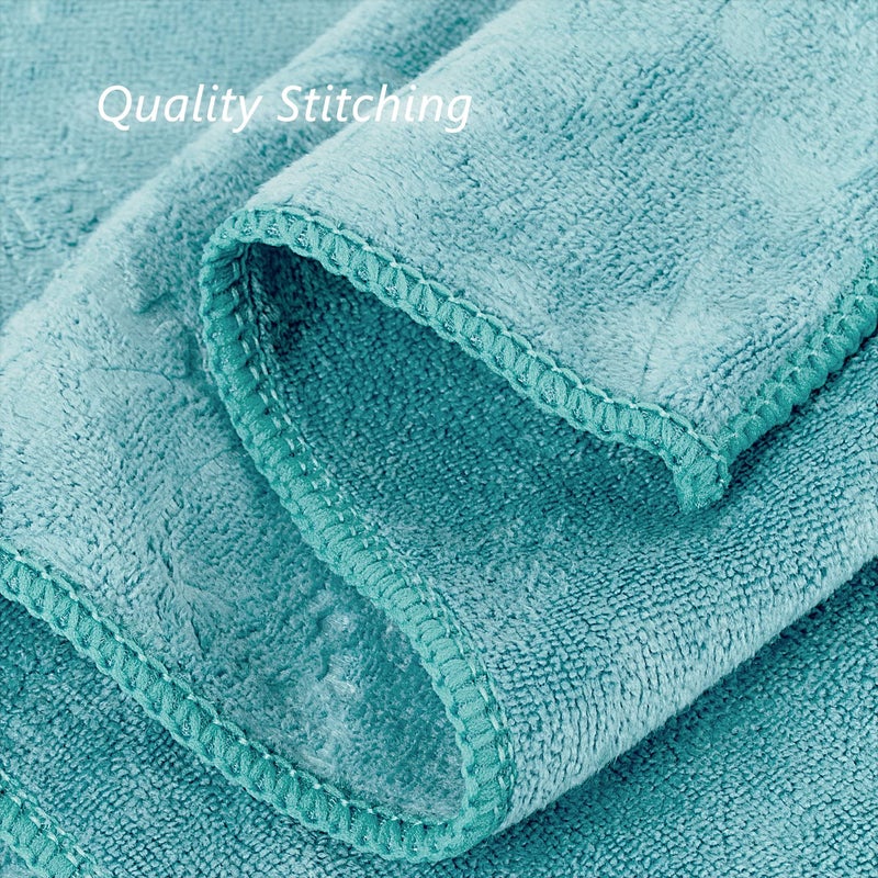 جي ام ال مناشف حمام الألياف الدقيقة JML من منشفة حمام 2 حزمة (30 "" × 60 "") ناعمة كبيرة الحجم فائقة التجفيف والتجفيف السريع لليوغا اللياقة البدنية (أخضر-فلورال منقوش) - Image 5