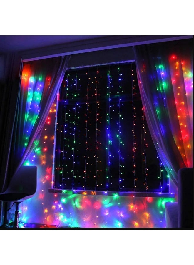 سلسلة زينة LED ملونة ١٠٠ لمبة 220 فولت – إنارة ديكورية للمنازل والواجهات والستائر - Image 3