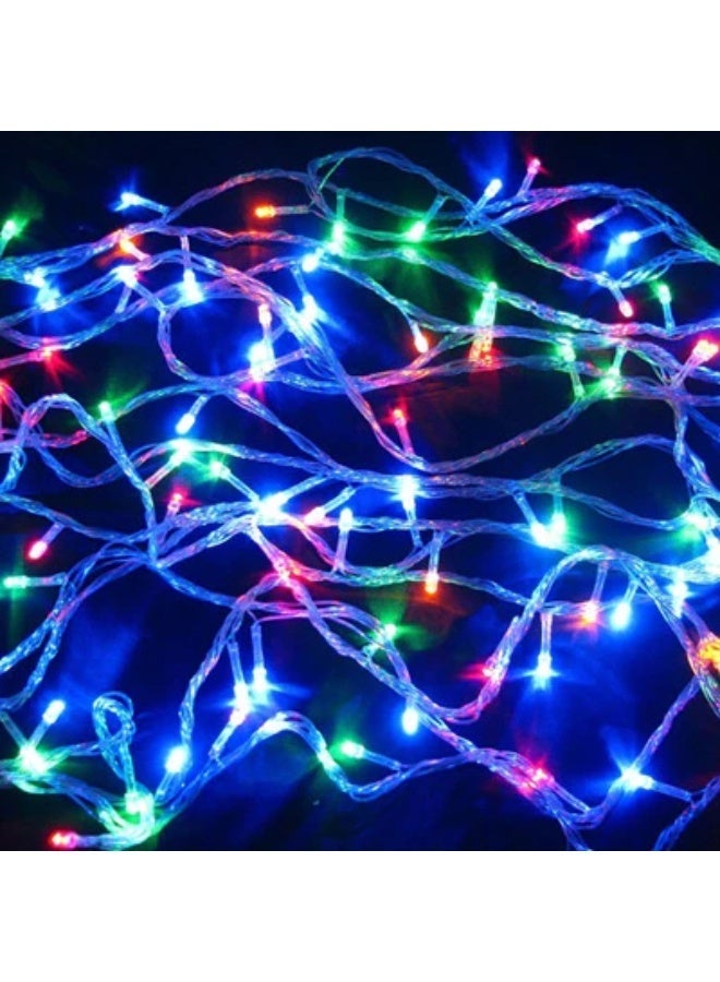 سلسلة زينة LED ملونة ١٠٠ لمبة 220 فولت – إنارة ديكورية للمنازل والواجهات والستائر - Image 2