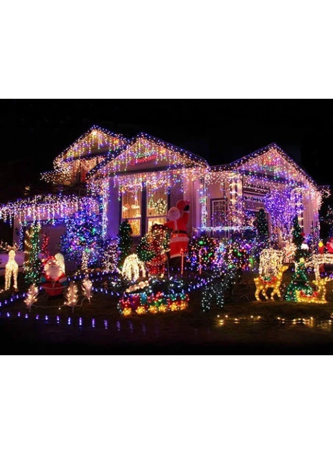 سلسلة زينة LED ملونة ١٠٠ لمبة 220 فولت – إنارة ديكورية للمنازل والواجهات والستائر - Image 4