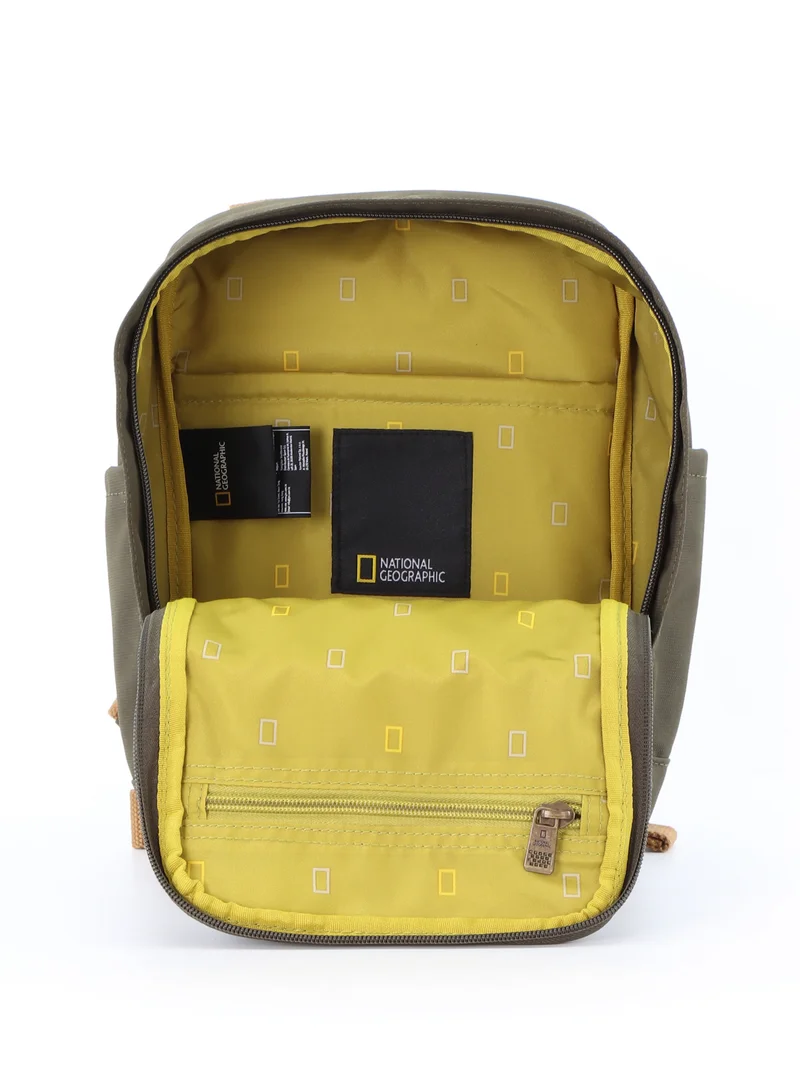 NATIONAL GEOGRAPHIC National Geographic LEGEND Small Backpack Khaki For Men And Women, Durable Water Resistant Padded Laptop Casual Daypack, Bag For School College Office Leisure Outdoor Travel