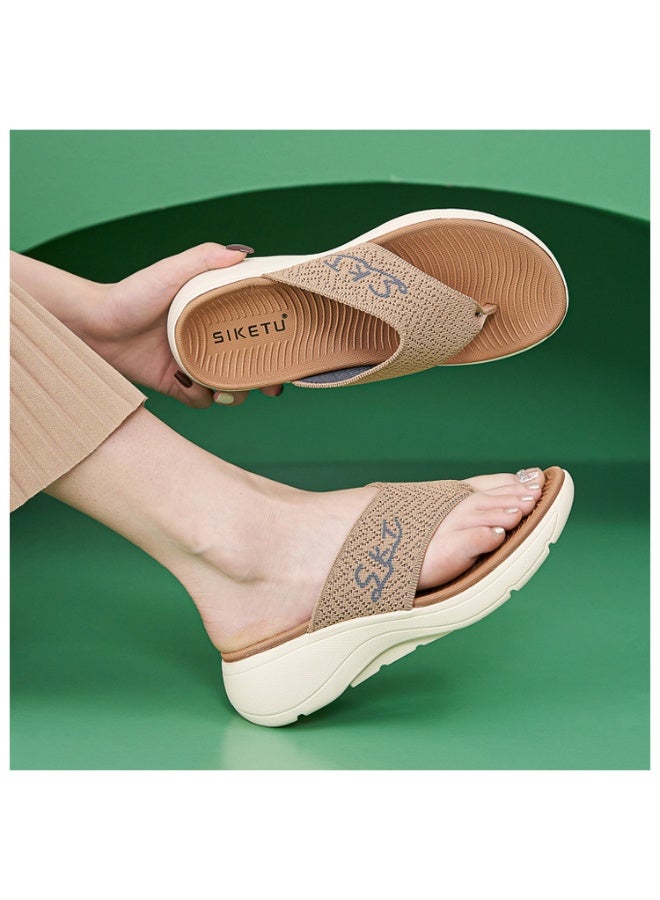 NIBEMINENT Thick-Soled Slippers Lightweight Non-Slip Comfortable Casual Sports Flip-Flops Spring Summer  Simple Slippers  - Image 2