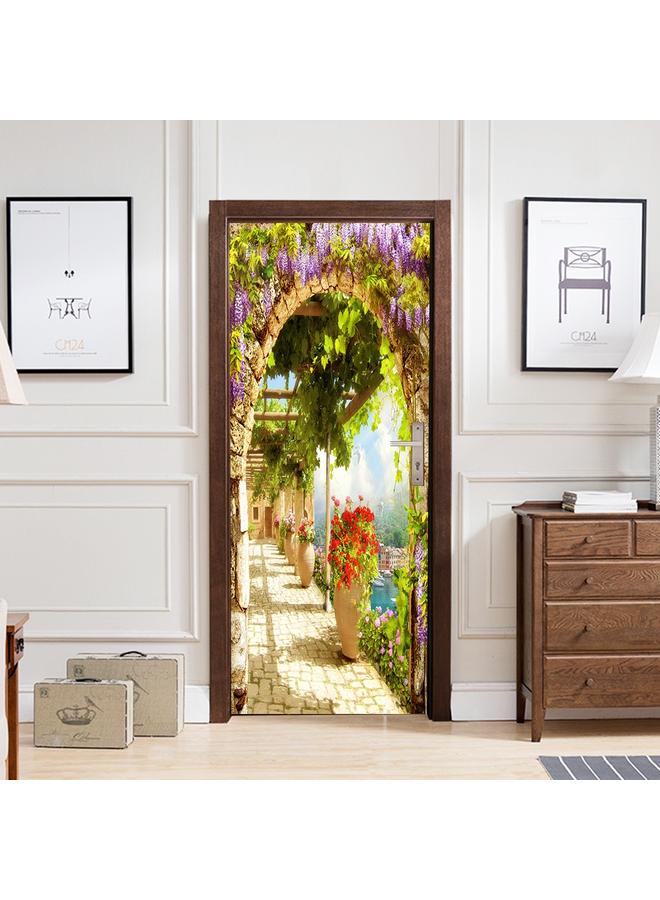 Bluejw Special Price Scenery Series Decorative Stickers 3D Simulation Door Stickers Removable Wall Stickers Bedroom Living Room Renovation PVC Wallpaper  - Image 3