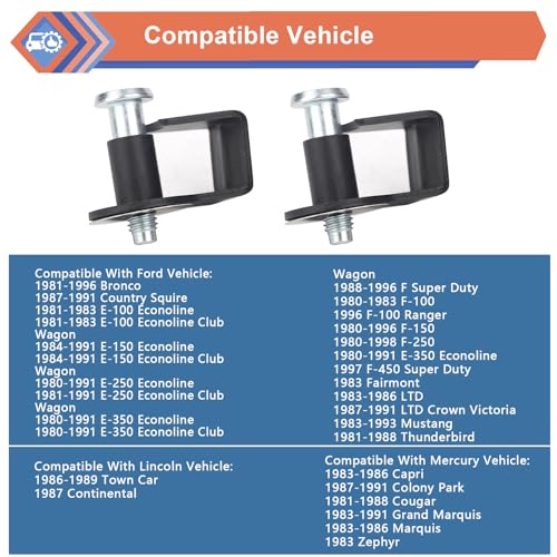 ZONFANT 2 Pcs Door Striker Bolts Set, Door Latch Lock Striker Bolts Including Bushing Compatible With Ford Lincoln Mercury Vehicle Select 1980-1998, Replace#E9AZ5422008A 38448 - Image 3