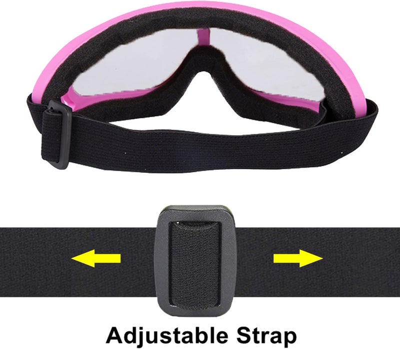 LJDJ Motorcycle Goggles with 2 Pack Neck Breathable Bandana Mask - Pink - Image 5