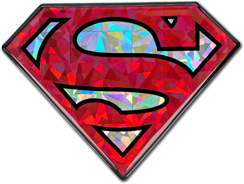 Elektroplate ملصق مرخص رسميًا من DC Comics سوبرمان للسيارات عاكس أحمر/فضي مقبب (3.85 × 2.85 بوصة) ملصق ثلاثي الأبعاد مقاوم لجميع الأحوال الجوية للسيارة، زجاجة الماء، الكمبيوتر المحمول، الهاتف والمزيد | صنع في الولايات المتحدة الأمريكية - Image 1