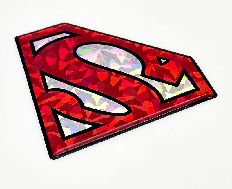 Elektroplate ملصق مرخص رسميًا من DC Comics سوبرمان للسيارات عاكس أحمر/فضي مقبب (3.85 × 2.85 بوصة) ملصق ثلاثي الأبعاد مقاوم لجميع الأحوال الجوية للسيارة، زجاجة الماء، الكمبيوتر المحمول، الهاتف والمزيد | صنع في الولايات المتحدة الأمريكية - Image 4