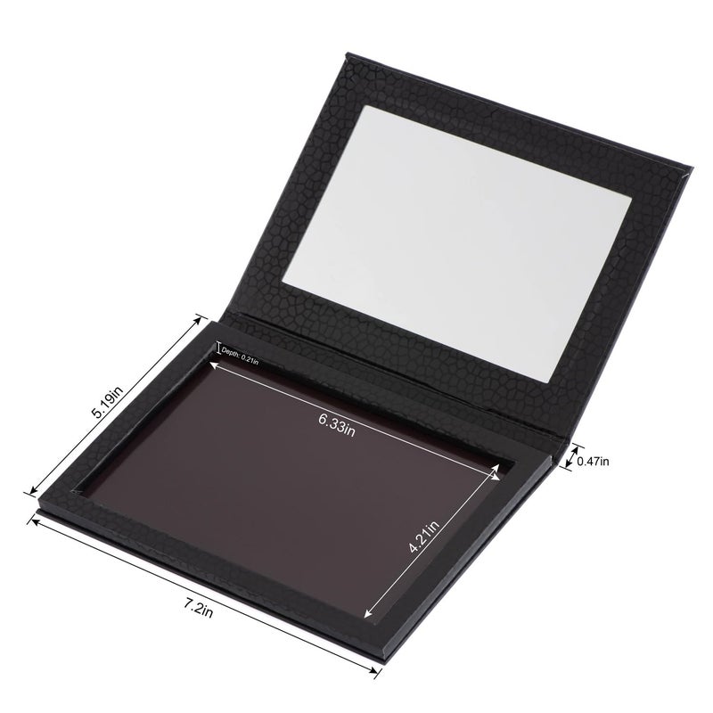 Allwon Magnetic Palette Empty Makeup Palette with Mirror for Eyeshadow Lipstick Blush Powder (Black) - Image 2