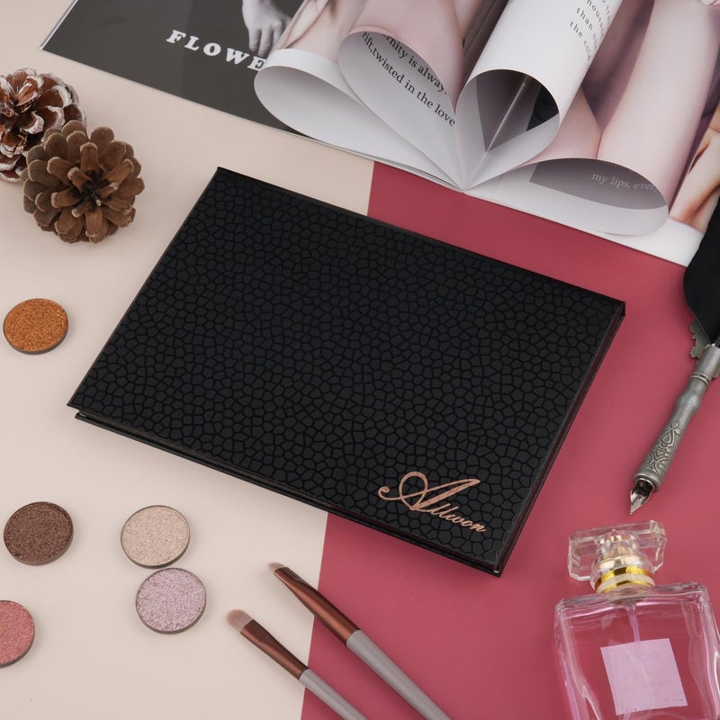 Allwon Magnetic Palette Empty Makeup Palette with Mirror for Eyeshadow Lipstick Blush Powder (Black) - Image 5