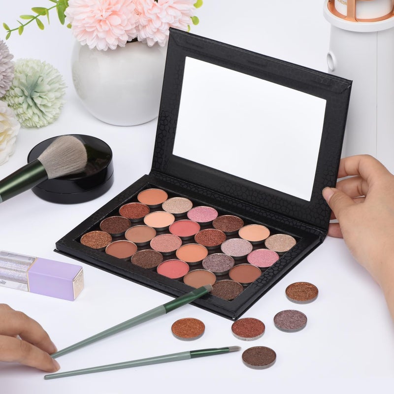 Allwon Magnetic Palette Empty Makeup Palette with Mirror for Eyeshadow Lipstick Blush Powder (Black) - Image 4