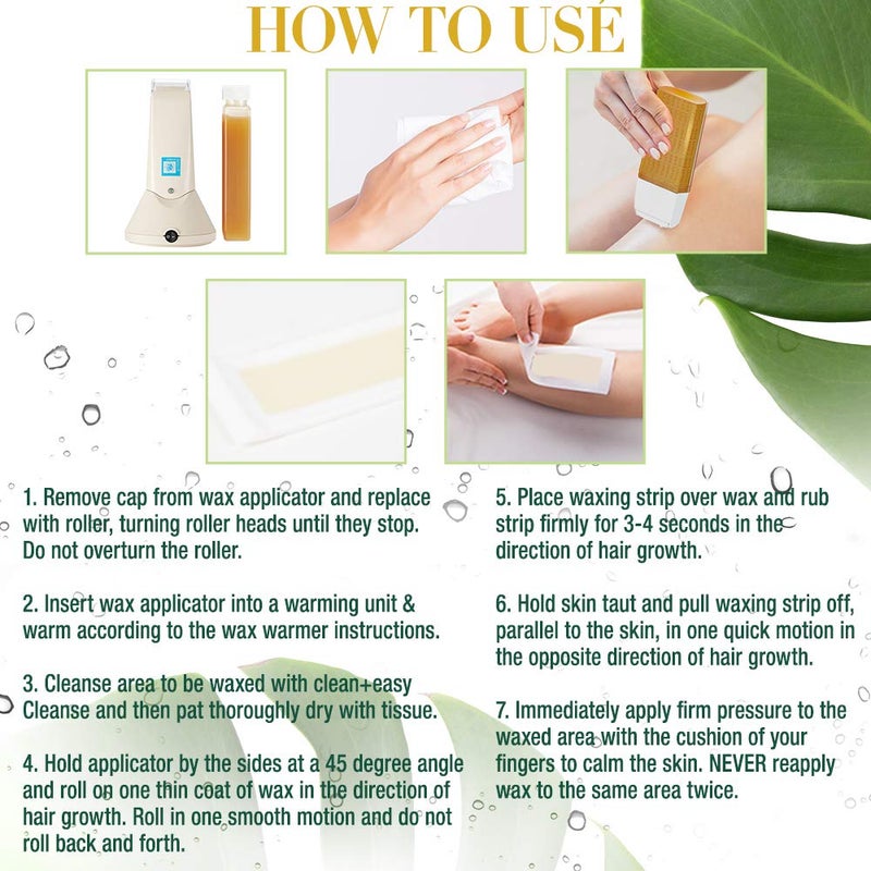 Clean + Easy Original Roll On Wax â€“ Medium, Soft Wax Refill Cartridge for Smooth Body Hair Removal, 3 Pack - Image 4