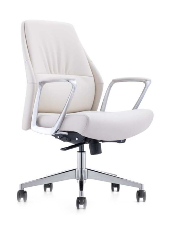 NEO FRONT FURNITURE Low Back Office Chair – Premium PU Eco Leather Executive Chair with Height Adjustment, 360° Swivel & Thick Cushion for Office, Meeting Room & Reception Use ( B1826 )