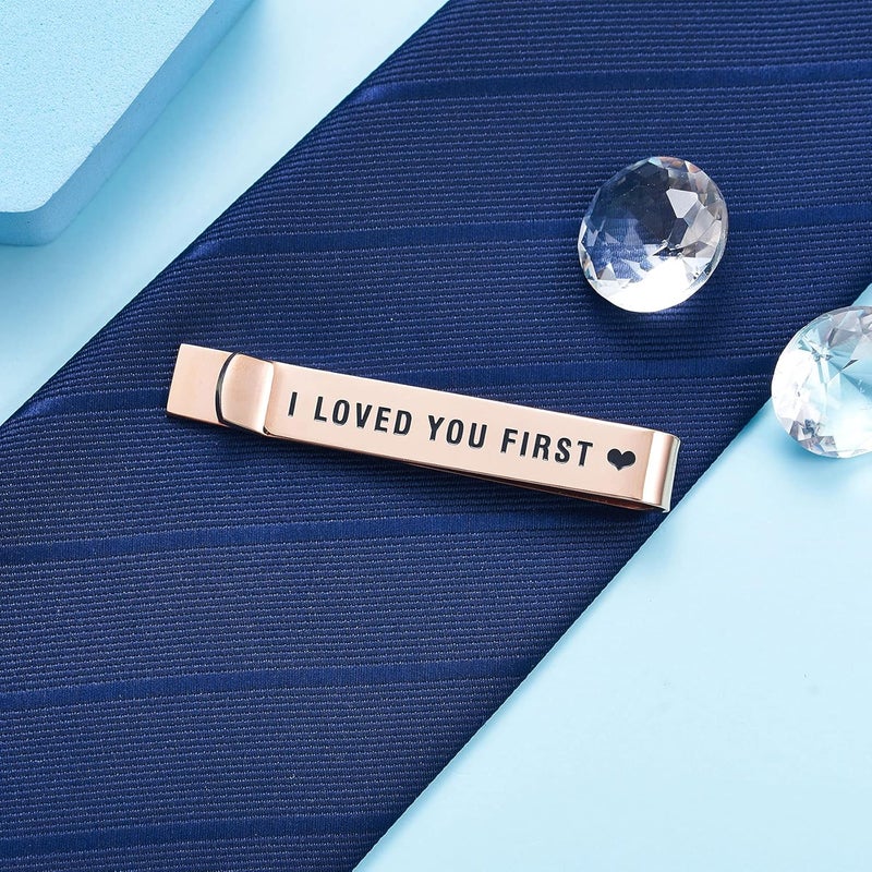 LParkin Father of the Bride and Groom Gifts - Wedding Tie Clips for Groomsmen From the Bride - Stainless Steel Tie Bars - Image 4