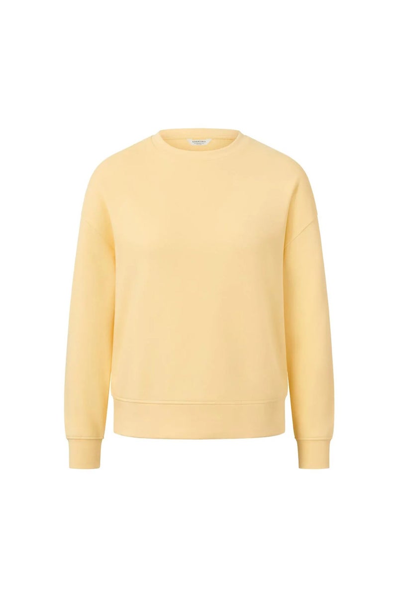 Tchibo Women Crew Neck Embroidered Long Sleeves Sweatshirt, Yellow - Image 2