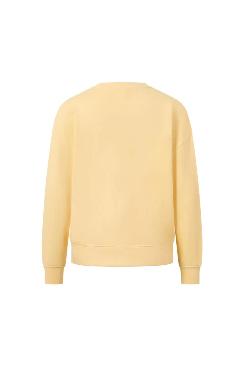 Tchibo Women Crew Neck Embroidered Long Sleeves Sweatshirt, Yellow - Image 3