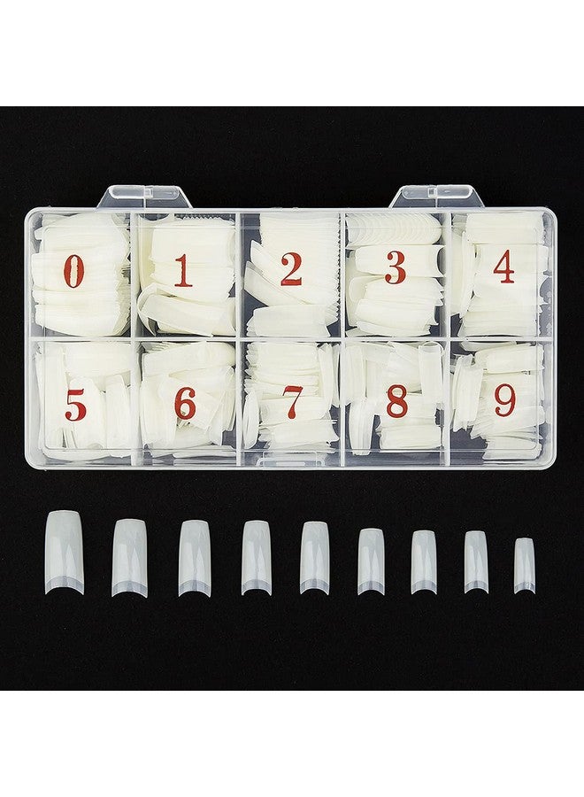 Beuniar Acrylic Nail Tips Natural 500Pcs French Artificial False Tip For Manicure Nails Art Salons & Home Diy - Image 1