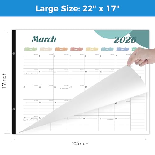 Weehoey Desk Calendar 2026, Desk Calendar Large 22x17, 18 Months Desk Top Calendar, From January 2026 to June 2027 with To Do & Notes, Holiday & Julian Date for Home, School & Office - Image 2