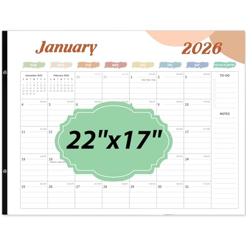 Weehoey Desk Calendar 2026, Desk Calendar Large 22x17, 18 Months Desk Top Calendar, From January 2026 to June 2027 with To Do & Notes, Holiday & Julian Date for Home, School & Office - Image 1