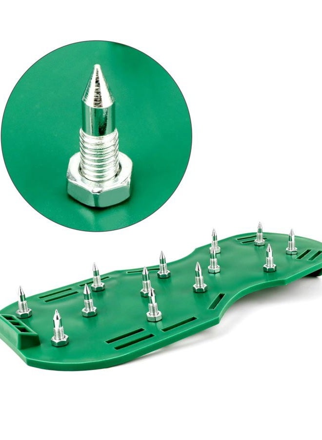 QWORK ® Spiked shoes with 25mm short spikes, perfect for epoxy floors, layering, cover installation, green (1 pair) - Image 2