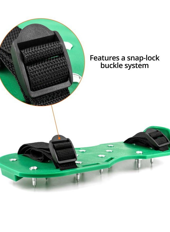 QWORK ® Spiked shoes with 25mm short spikes, perfect for epoxy floors, layering, cover installation, green (1 pair) - Image 3