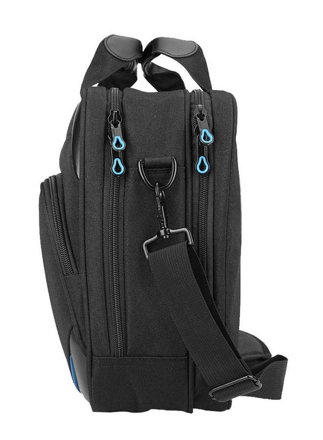 KROSER KROSER Laptop Bag 15.6 Inch Briefcase Messenger Bag Water Repellent Computer Case Shoulder Bag Durable Tablet Sleeve with RFID Pockets for Business/College/Women/Men - Black/Blue  - Image 1
