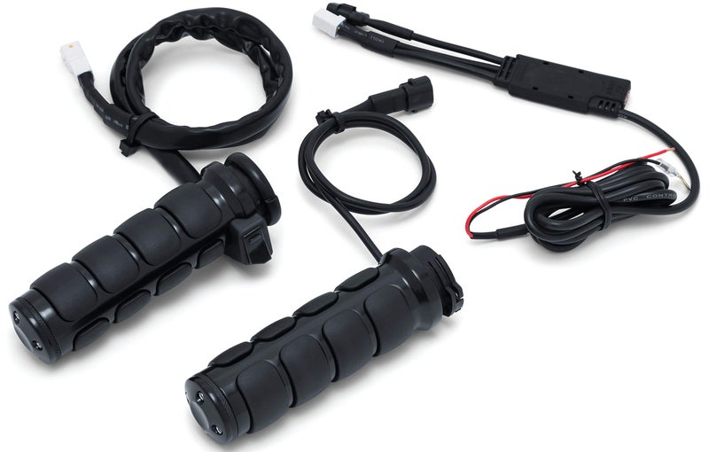 Kuryakyn 6473 Motorcycle Handlebar Accessory Heated ISOGrips for 19962020 HarleyDavison with Dual Cable Throttle Control Gloss Black 1 Pair