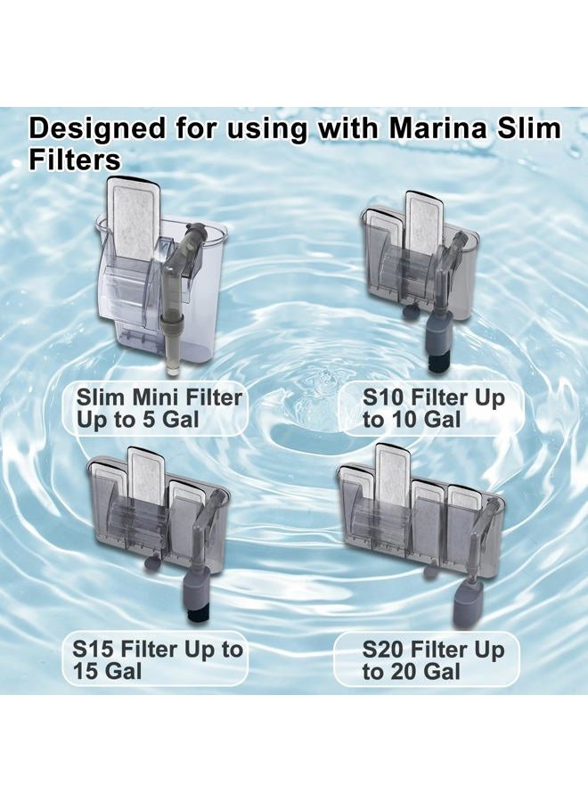 Pryitier 16 Pack Filter Cartridge for Marina Slim Filter S10/S15/S20, Replacement Fish Tank Cartridges with Ceramic for All Three Marina Slim Model - Image 2