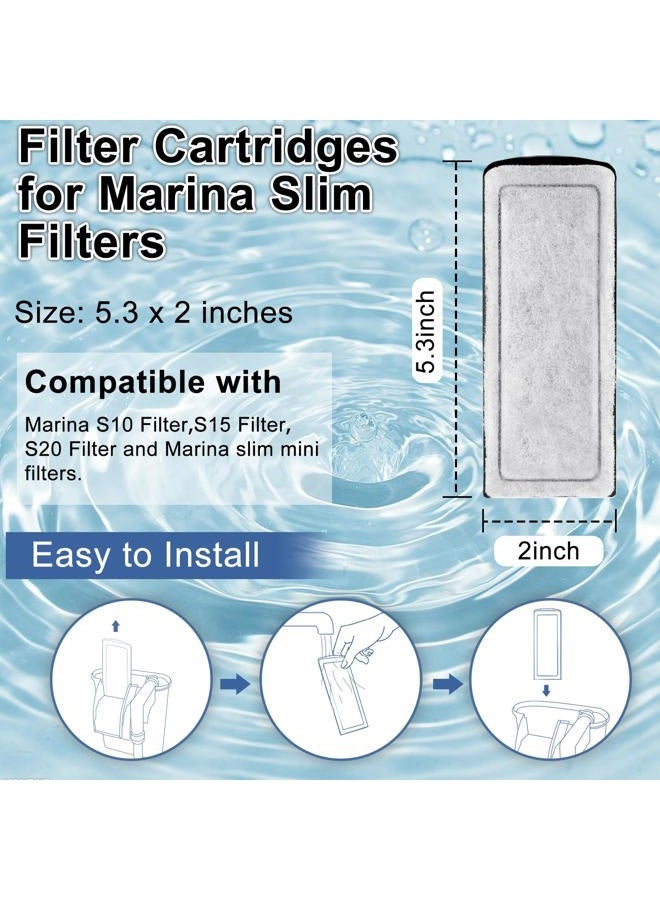 Pryitier 16 Pack Filter Cartridge for Marina Slim Filter S10/S15/S20, Replacement Fish Tank Cartridges with Ceramic for All Three Marina Slim Model - Image 3