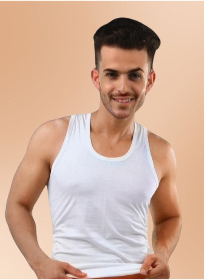 بريدا سترة براندو القطنية بدون أكمام للرجال - مقاس نحيف، مسامي وسهل الارتداء | Multipack 6 كومبو - ماجستيك  - Image 2