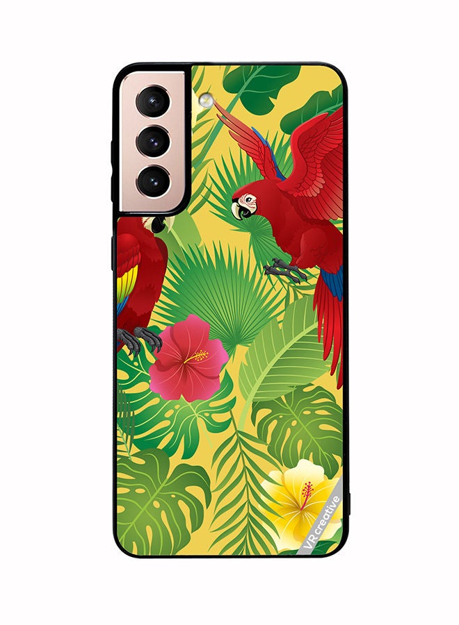 VR CREATIVE Protective Case Cover For Samsung Galaxy S21 5G Parot In Jungle Design Multicolour - Image 1
