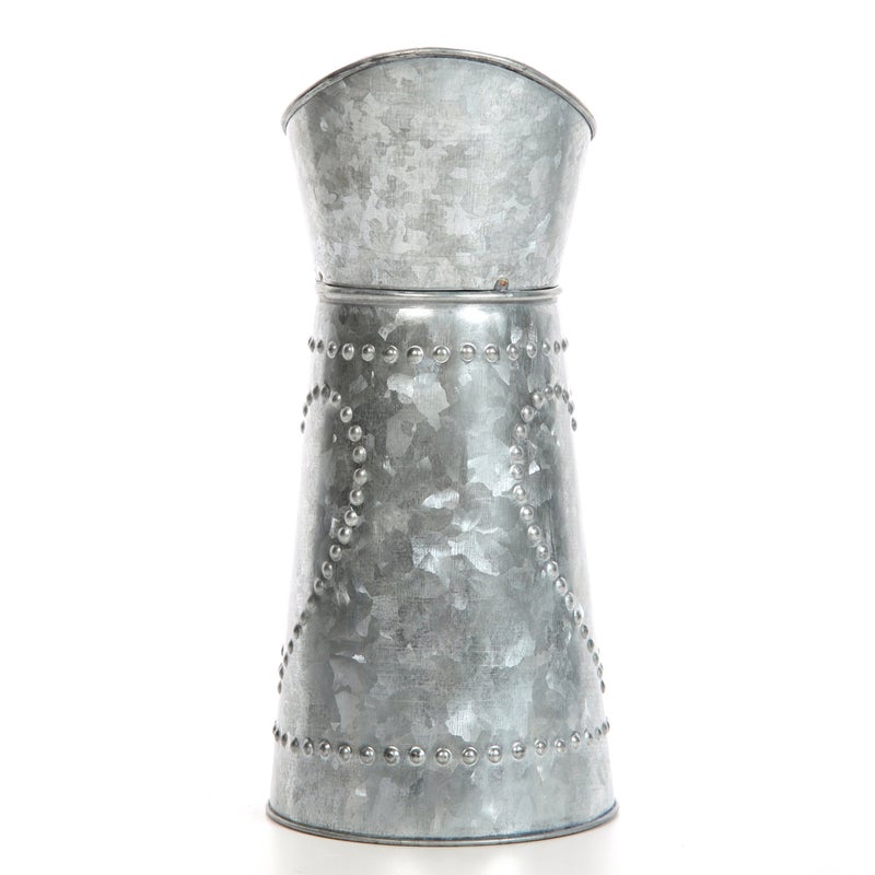 Hosley 9.25 Inch High Galvanized Decorative Pitcher. Ideal for Floral Arrangements Home Wedding Country Living Garden decor. O4 - Image 3