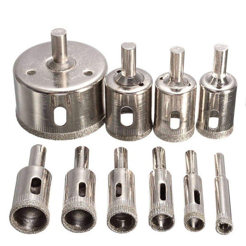 uptodateproducts أبتوديت برودكتس 10 قطع 6810121416182025 بت حفر مغطى بالماس للبلاط والرخام والزجاج والسيراميك لثقب الحفر لأدوات الطاقة - Image 1
