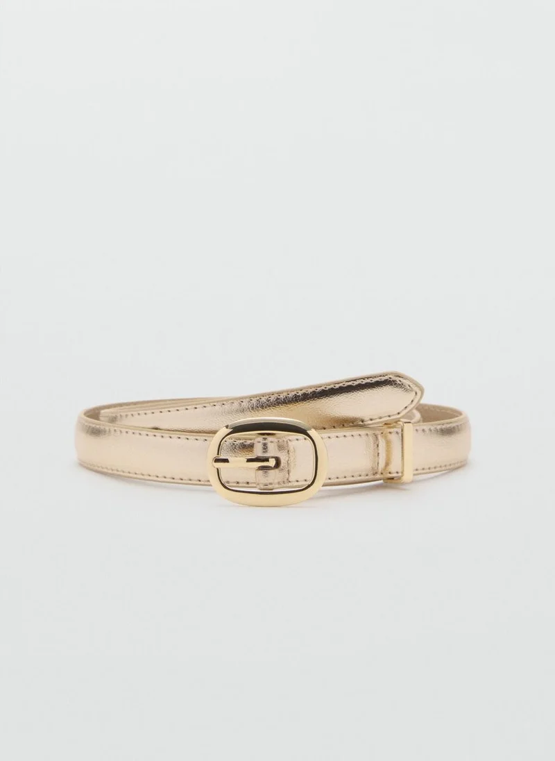 مانجو Metallic Belt With Oval Buckle