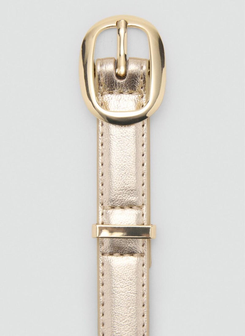 MANGO Metallic Belt With Oval Buckle  - Image 4