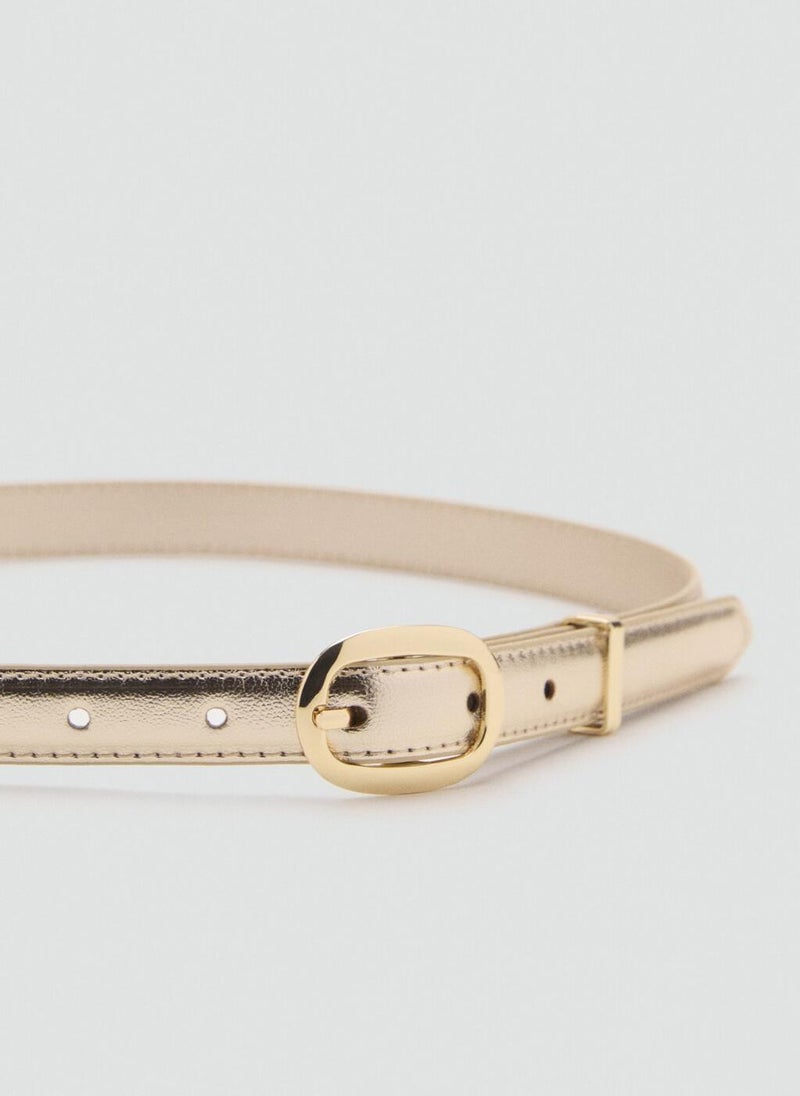 MANGO Metallic Belt With Oval Buckle  - Image 3