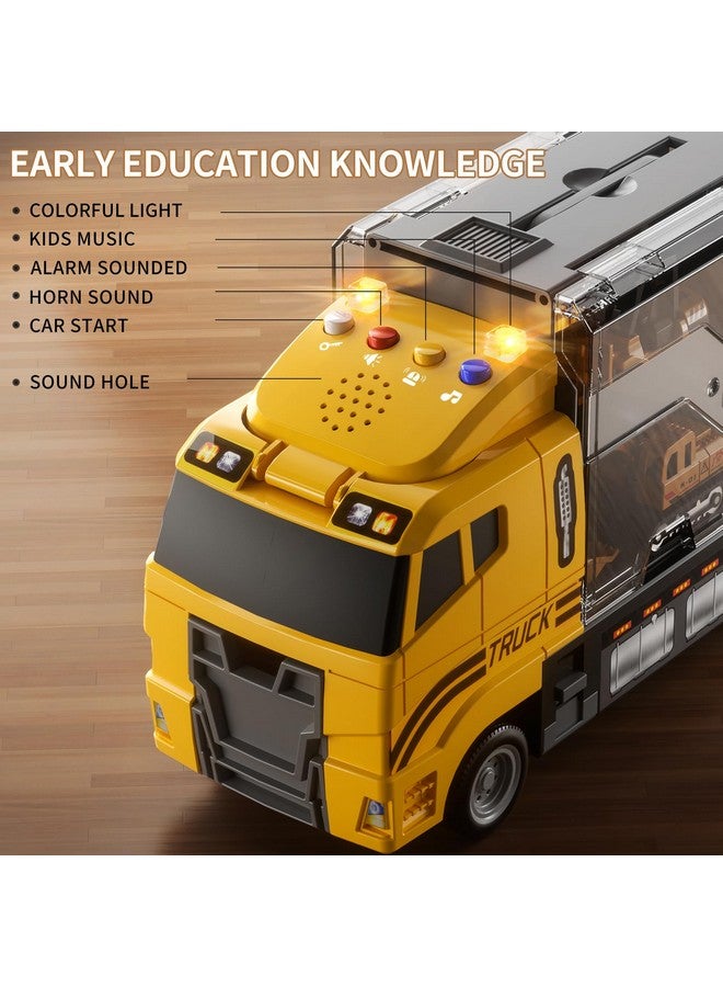 تيمي مجموعة ألعاب شاحنة البناء مع حصيرة اللعب، ألعاب شاحنة نقل للأطفال الصغار، مجموعة سيارات لعبة معدنية مصبوبة، ألعاب شاحنة سيارة للأطفال، هدية عيد الميلاد لأعمار 3 4 5 6 سنوات فأكثر للأولاد والبنات - Image 4