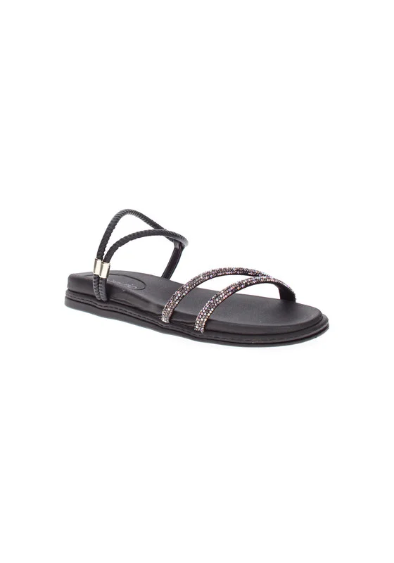 Beira Rio Ladies Flat Sandals Black | Made In Brazil