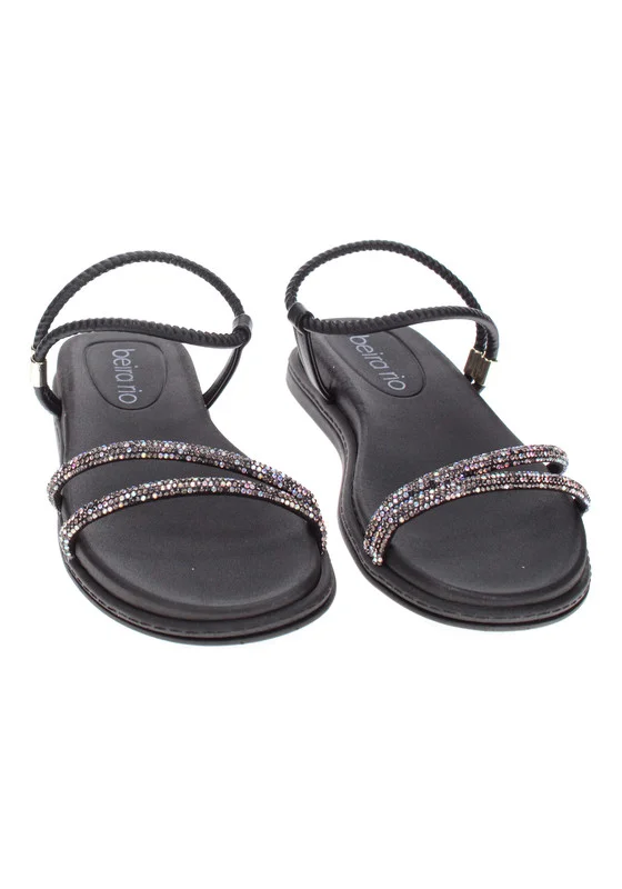 Beira Rio  Beira Rio Ladies Flat Sandals Black | Made In Brazil for Women | Best Price UAE
