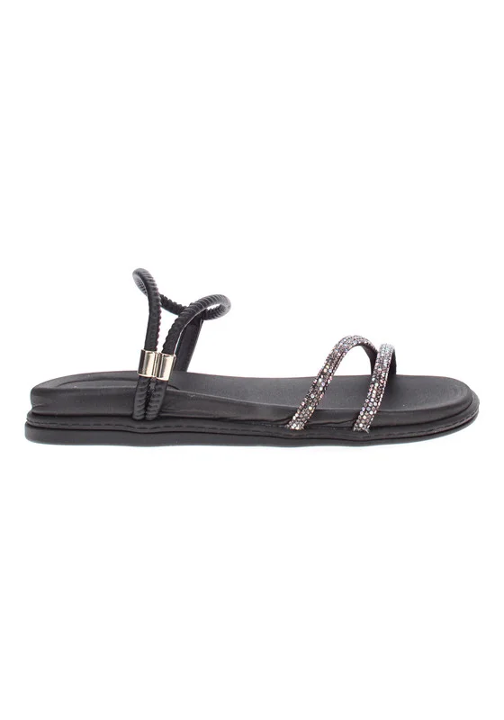 Beira Rio  Beira Rio Ladies Flat Sandals Black | Made In Brazil for Women | Best Price UAE
