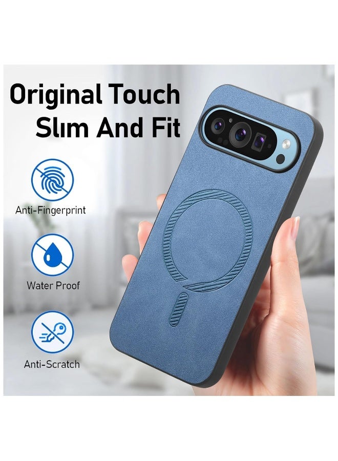 Leather Case Compatible with Google Pixel 9 Pro XL, 【Compatible with Mag-Safe】 Ultra-thin Shockproof Protection Case, Leather+TPU Phone Case for Google Pixel 9 Pro XL  - Image 2