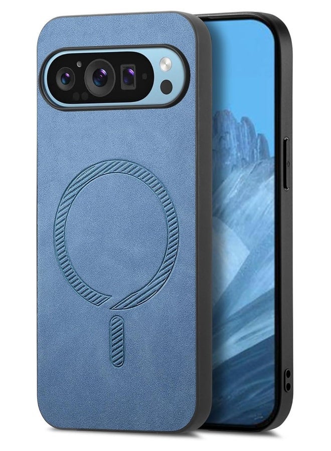 Leather Case Compatible with Google Pixel 9 Pro XL, 【Compatible with Mag-Safe】 Ultra-thin Shockproof Protection Case, Leather+TPU Phone Case for Google Pixel 9 Pro XL  - Image 1