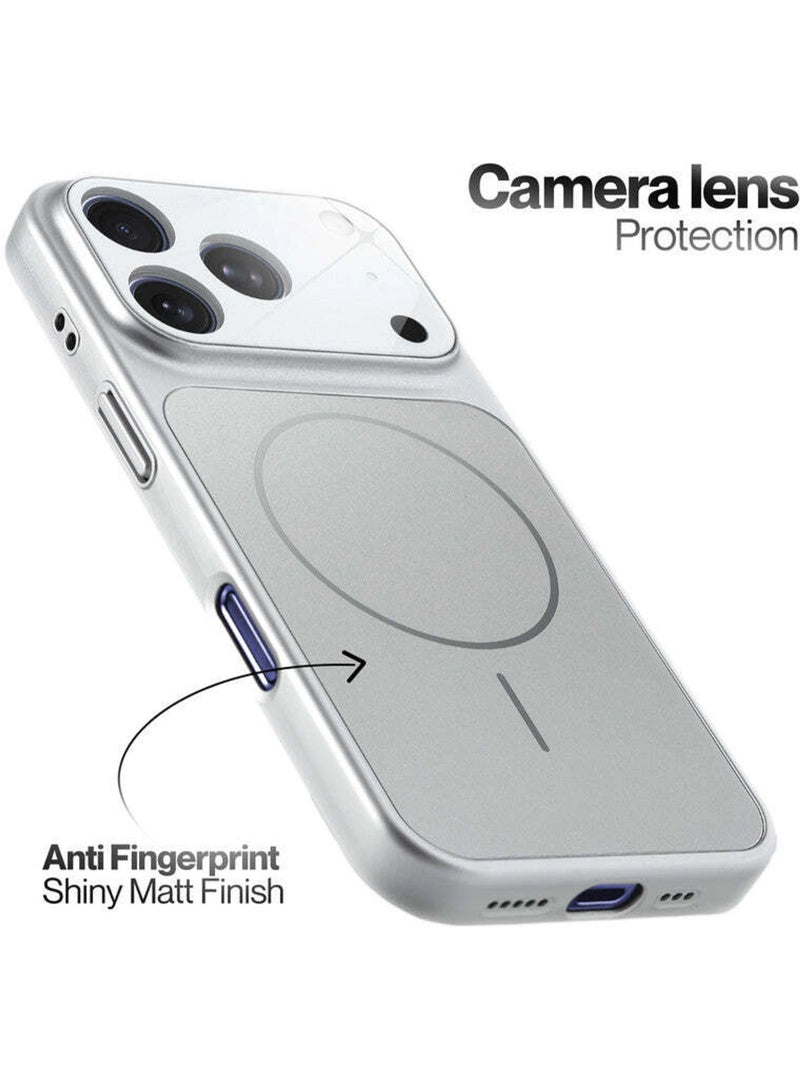 جراب iPhone 17 Pro Max متوافق مع Magsafe، مصنوع من زجاج غير لامع، نحيف، مقاوم لبصمات الأصابع والخدوش، يحمي عدسة الكاميرا، مقاوم للصدمات، مناسب لهاتف iPhone 17 Pro Max بشاشة 6.9 بوصة - Image 4