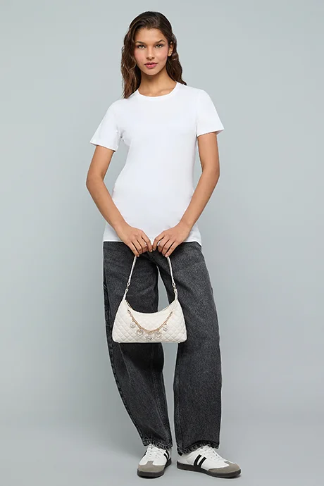 أر أند بي Solid T-Shirt With Crew Neck and Short Sleeves
