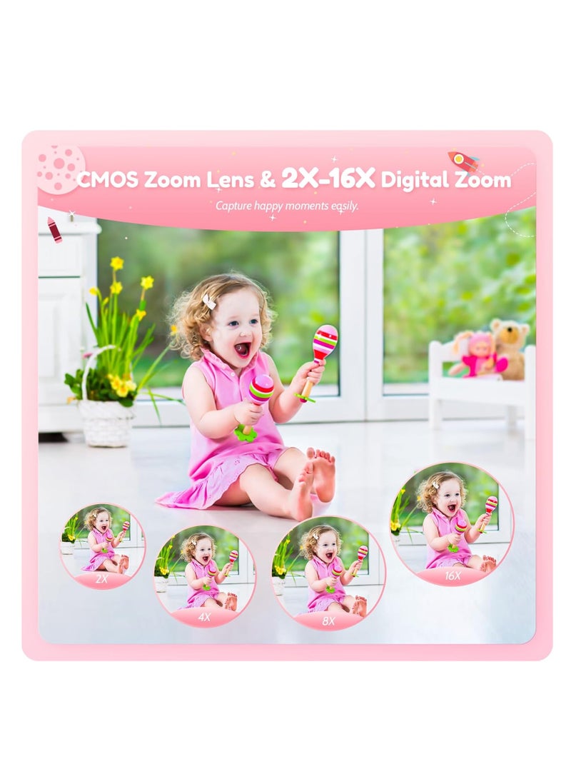 Digital Camera for Kids Fill Light, 1080P FHD Camera, Vintage Camera, Retro Digital Camera CCD for Teens Boys Girls Seniors Student Children, 32GB SD Card,16X Zoom - Image 2