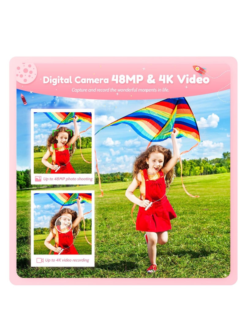 Digital Camera for Kids Fill Light, 1080P FHD Camera, Vintage Camera, Retro Digital Camera CCD for Teens Boys Girls Seniors Student Children, 32GB SD Card,16X Zoom - Image 3