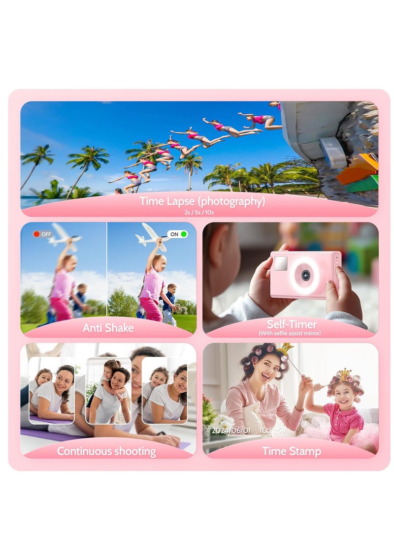 Digital Camera for Kids Fill Light, 1080P FHD Camera, Vintage Camera, Retro Digital Camera CCD for Teens Boys Girls Seniors Student Children, 32GB SD Card,16X Zoom - Image 4