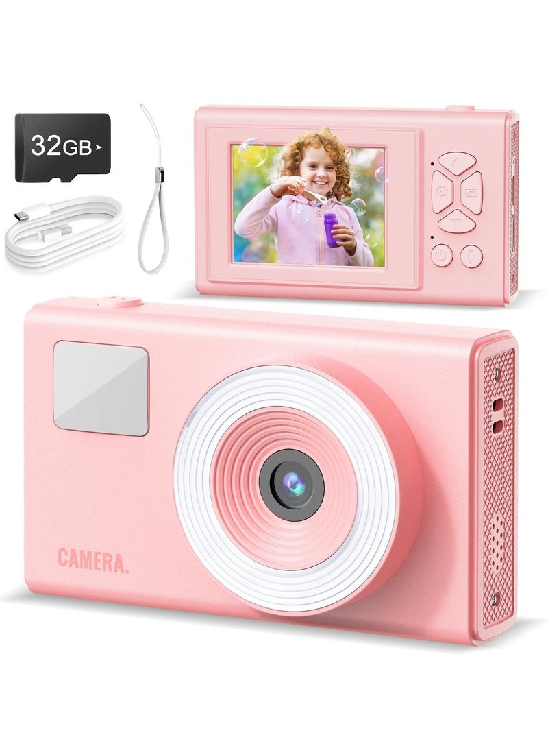 Kids Digital Camera, 48MP 4K UHD Retro Vintage Camera with Fill Light, 16X Zoom Anti-Shake, 2.8" LCD Screen, Rechargeable with 32GB SD Card, Best Gift for Children Boys Girls Age 5-15 - Image 1